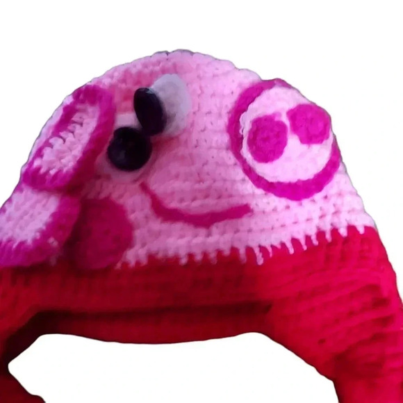 Pippa The Pig Knitted Pink Beenie Hat for Girls - Picture 2 of 5